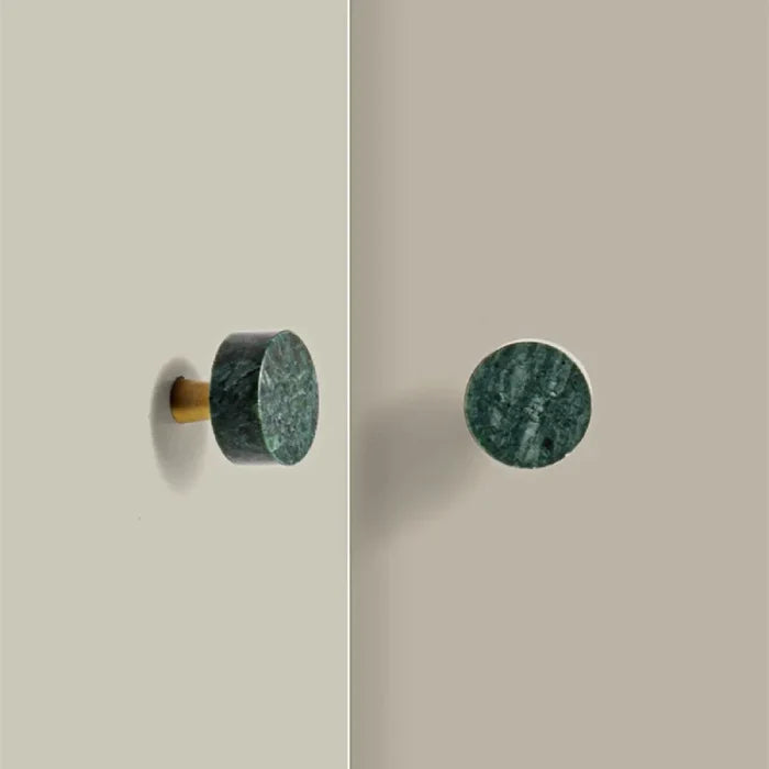 Brass Marble Crystal Stone Furniture Handles White Green Long Round Pulls Cupboard Dresser Drawer Cabinet Knobs-Letifly Lights and Decor