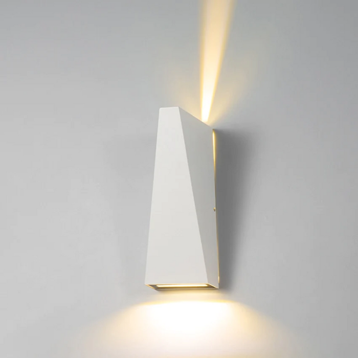 Boxy Rectangular Black White Wall Mounted Outdoor Light