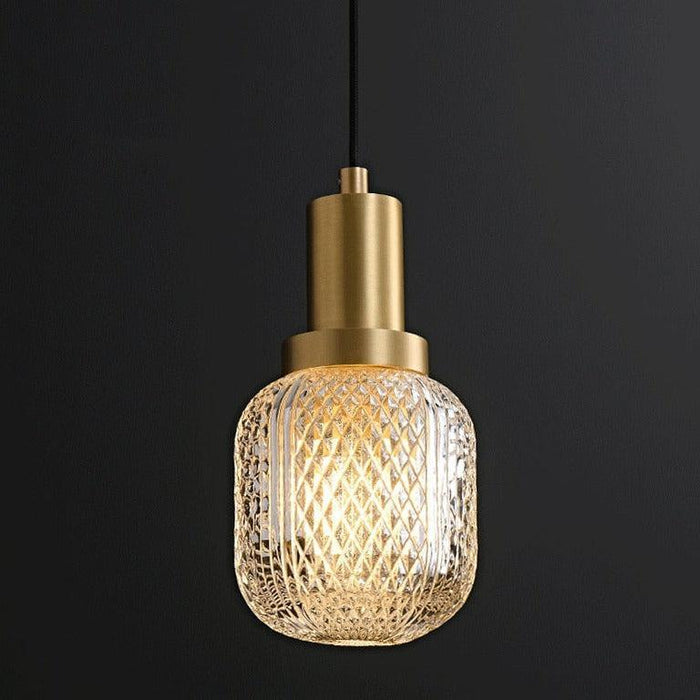 Copper Color Glass Pendant Light