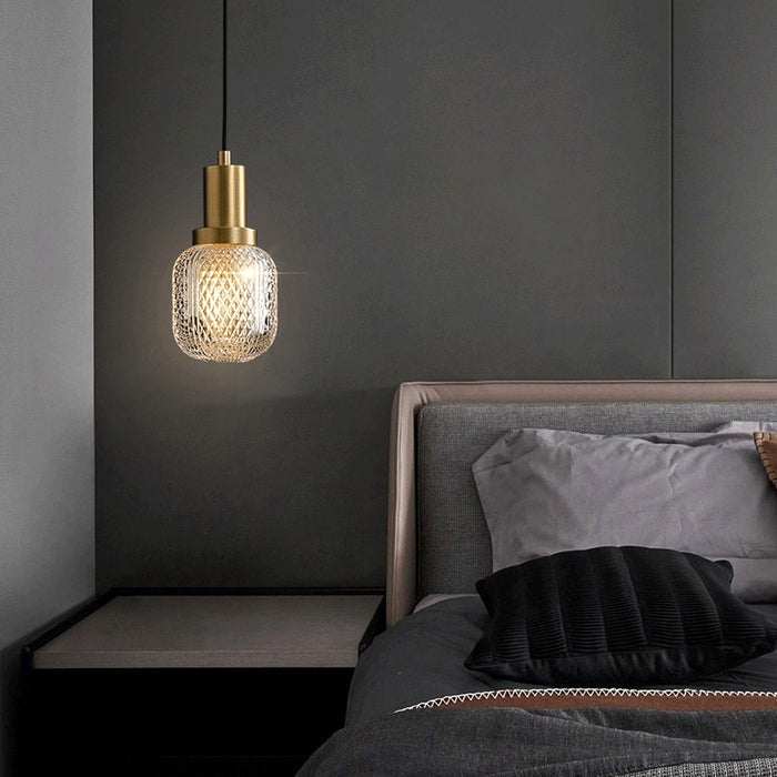 Copper Color Glass Pendant Light