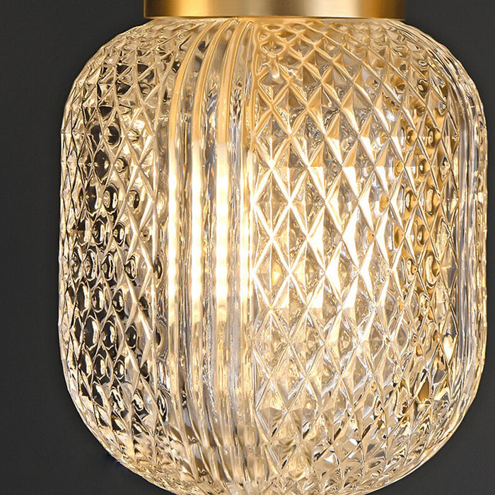 Copper Color Glass Pendant Light