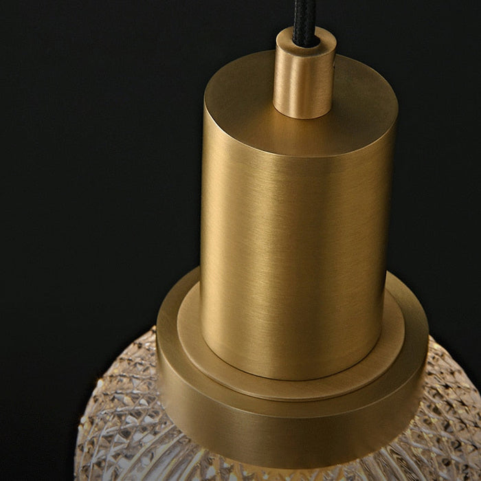 Copper Color Glass Pendant Light