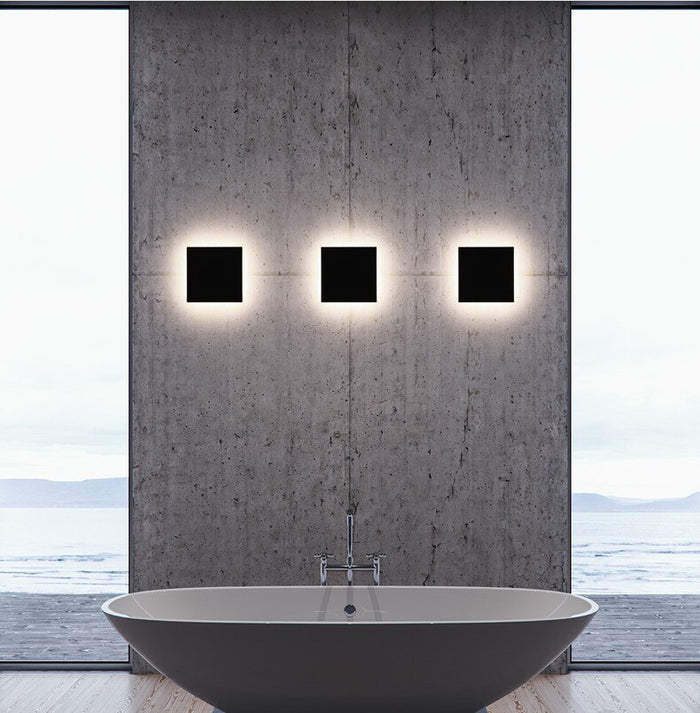 Square Black Gray Wall Mounted Outdoor Light