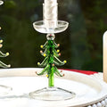 Christmas Candle Holder Glass Tree Candlestick Holders for Taper Candles for Christmas Table Centerpiece Decorations Gifts-Letifly Lights and Decor