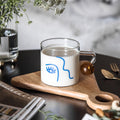 Round Transparent Glass Face Silhouette Breakfast Mug