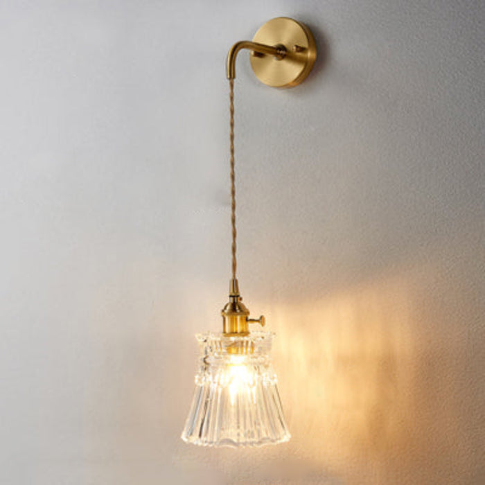 Wired Bell Wall Lamp / Clear Stripe
