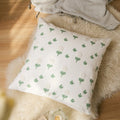 Square Cotton Embroidered Floral Pattern Pillow Cover White