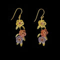 French Bouquet Earrings - 3-Flower Wire