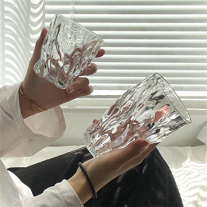 Twisted Transparent Whiskey Drinking Glass