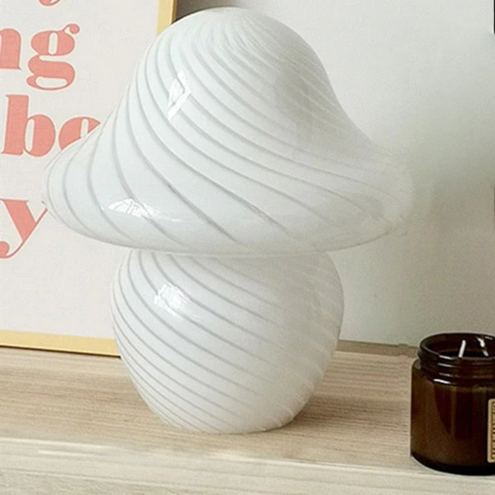 Vintage Glass Night Lamp Mushroom Shape