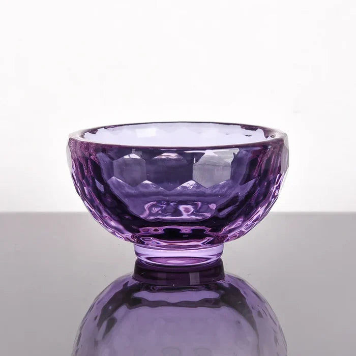 glass dessert bowls colorful faceted gemstone design
