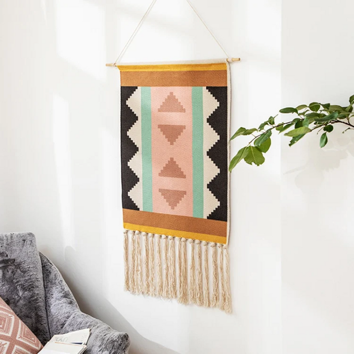 Fabric Geometric Boho Design Hanging Wall Tapestry