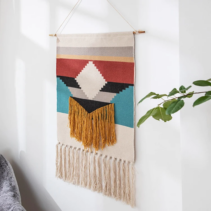 Fabric Geometric Boho Design Hanging Wall Tapestry