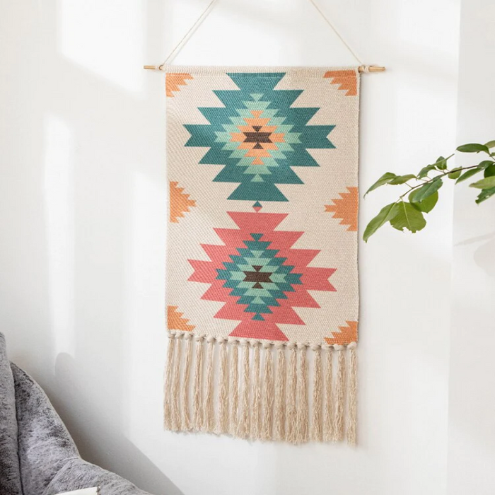 Fabric Geometric Boho Design Hanging Wall Tapestry