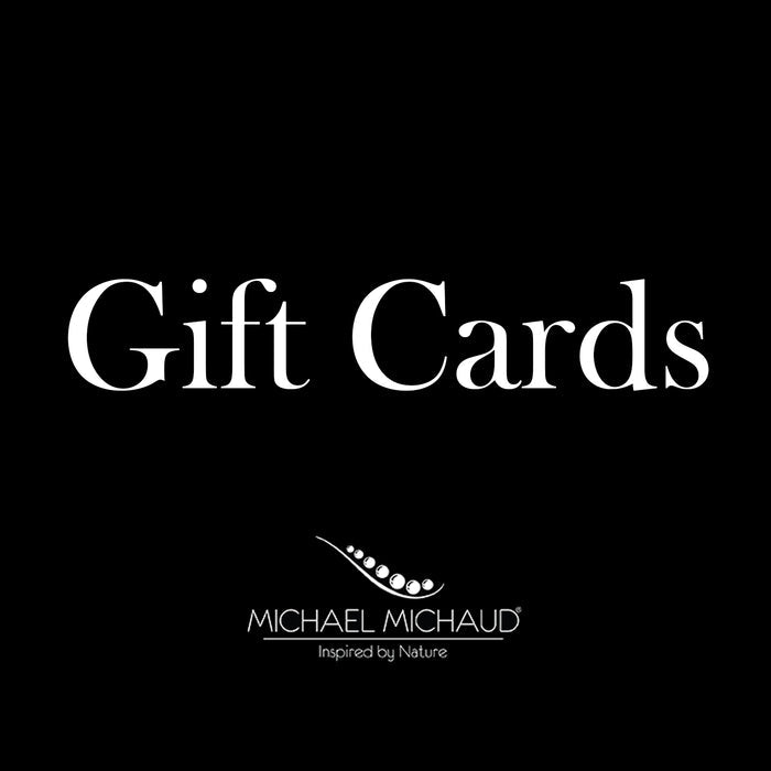 Image of the Michael Michaud Gift Cards on a black background