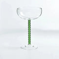 200ml Elegant Champagne Coupes Yellow Amber Green Purple Black Beaded Stem Glass Goblet Cocktail Glass Cup Beverage Drinkware-Letifly Lights and Decor