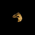 Image of the Michael Michaud Fine Ginkgo Ring on a black background