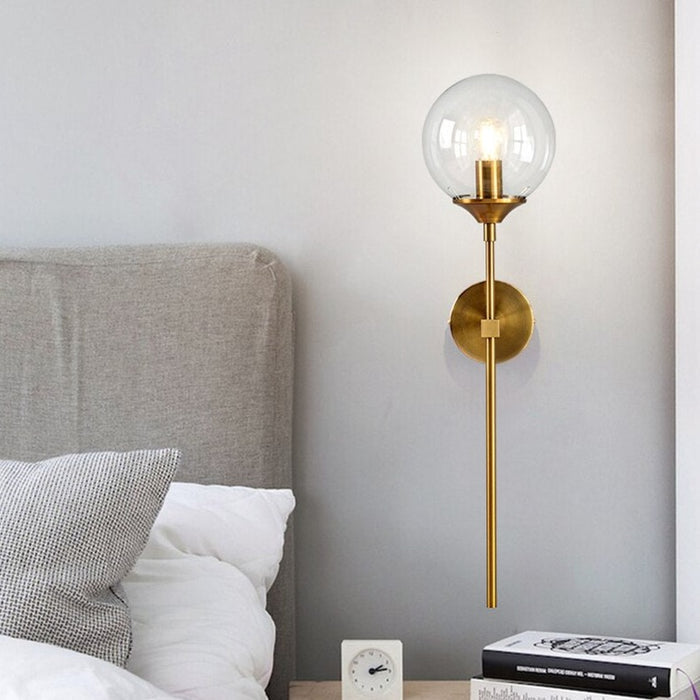 Glass Torch Brass Wall Light-Letifly Lights and Decor