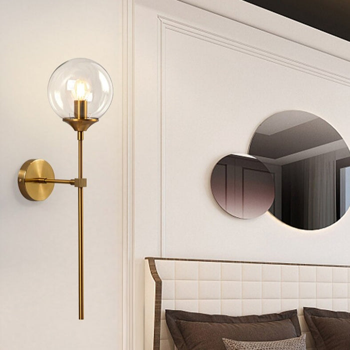 Glass Torch Brass Wall Light-Letifly Lights and Decor