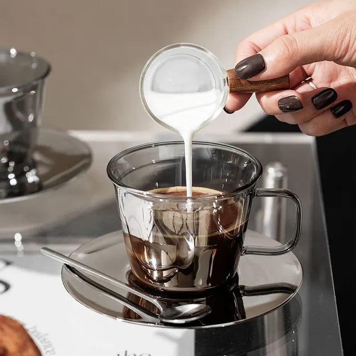 Luxury Glass Coffee Cup and Plate