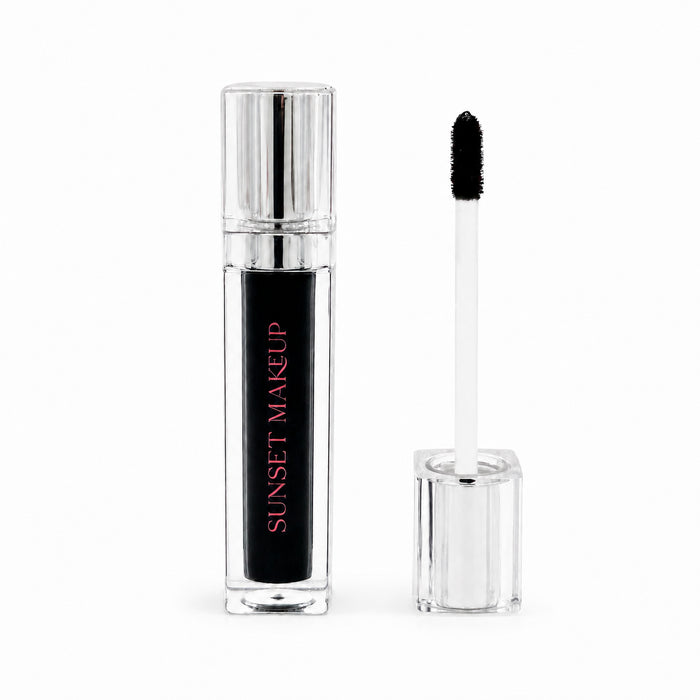 Sunset Makeup Black Lip Stain tube shown with its applicator on a white background.