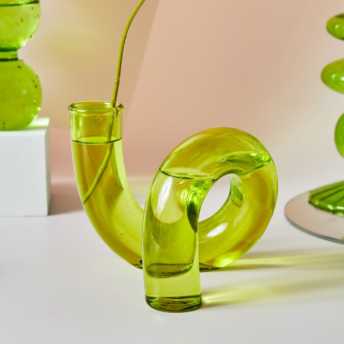 Green Grass Glass Candle Holders-Letifly Lights and Decor