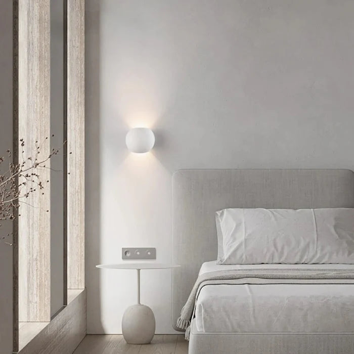 Gypsum LED wall lamp spherical wall light minimalist aesthetic wall light