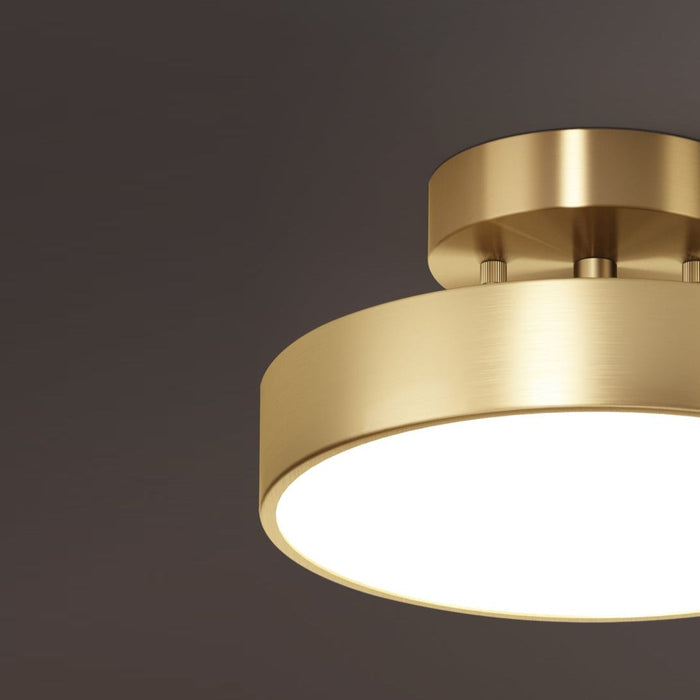Round Gold Black Disc Metal Iron Ceiling Mounted Light