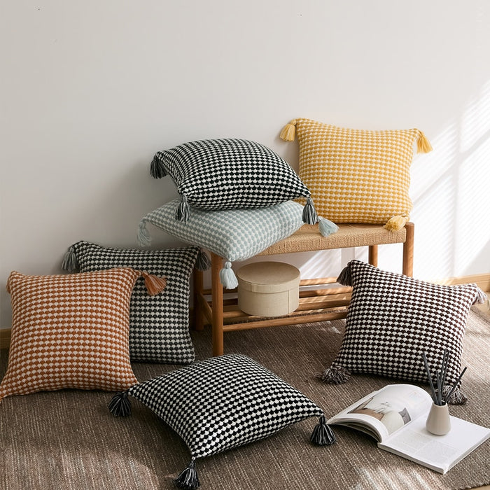 Handmade Embroidered Knit Cushion Cover
