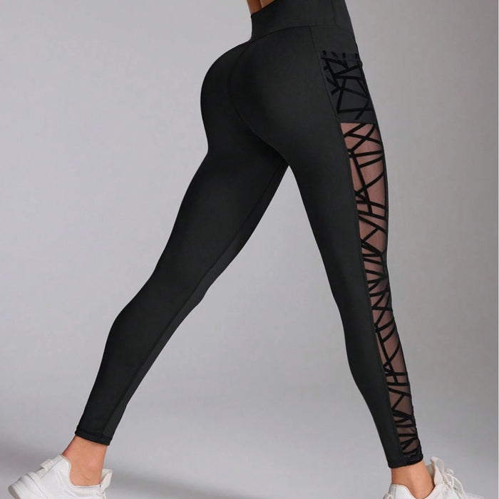 High-waisted patchwork yoga pants