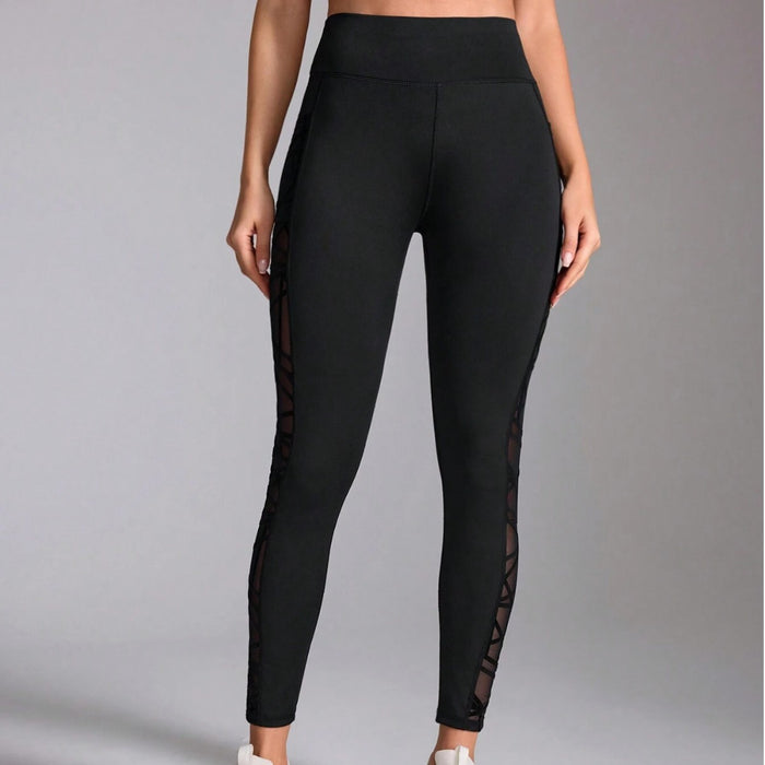 High-waisted patchwork yoga pants