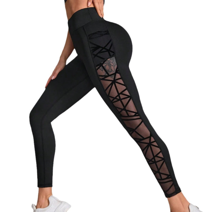 High-waisted patchwork yoga pants