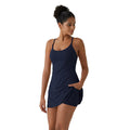 High-Waisted Sports Yoga Dress with Built-In Shorts