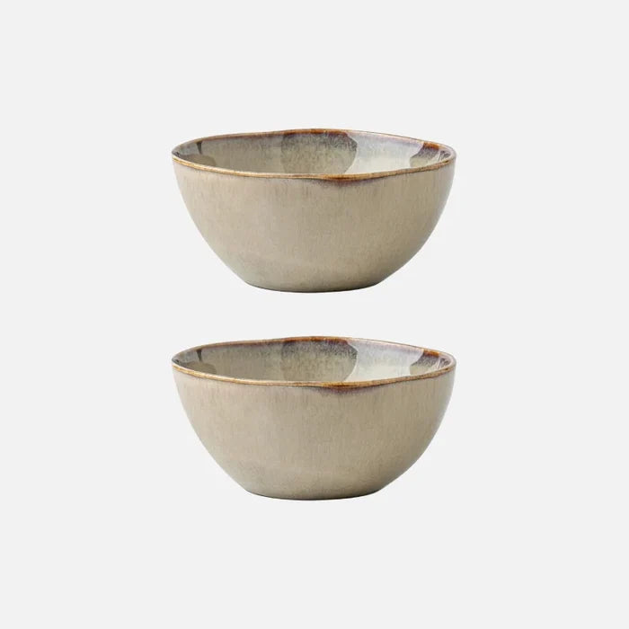 2pcs bowls Japanese 5.5-Inch ceramic breakfast bowl thickened irregular kiln salad bowl-Letifly Lights and Decor