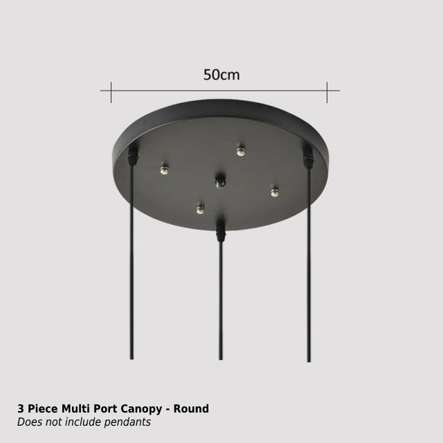 3 Piece Multi Port - Black / Round