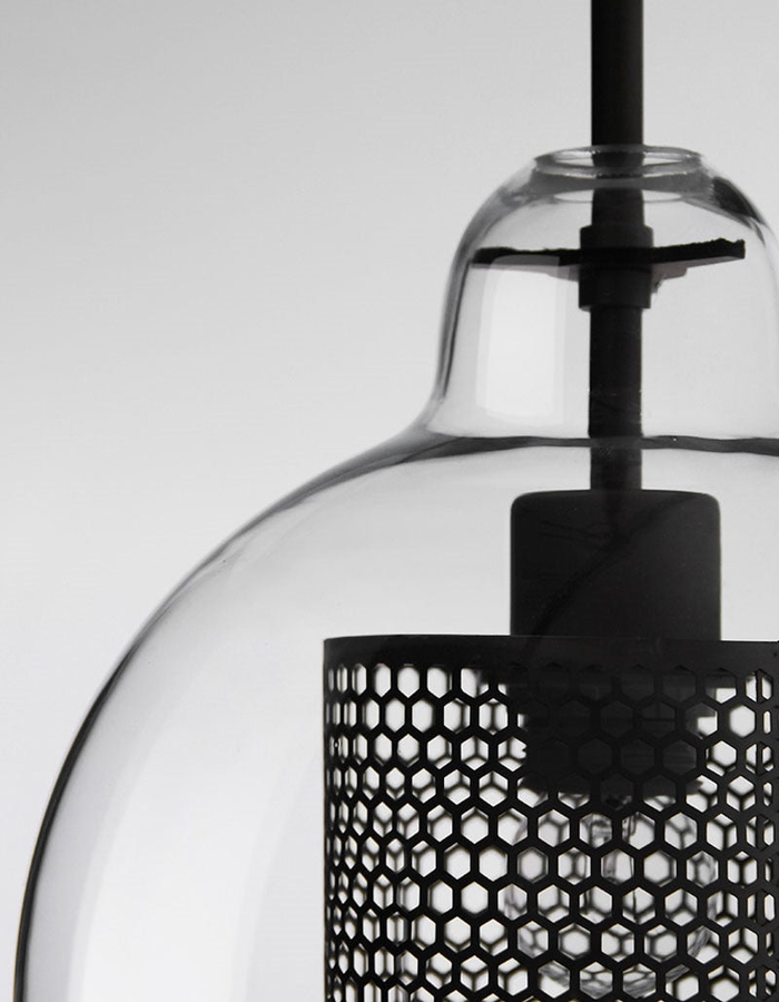 Honeycomb Glass & Metal Pendant Light-Letifly Lights and Decor