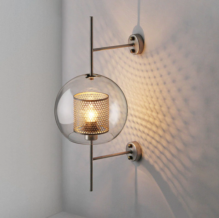 Honeycomb Glass & Metal Sconce Light-Letifly Lights and Decor