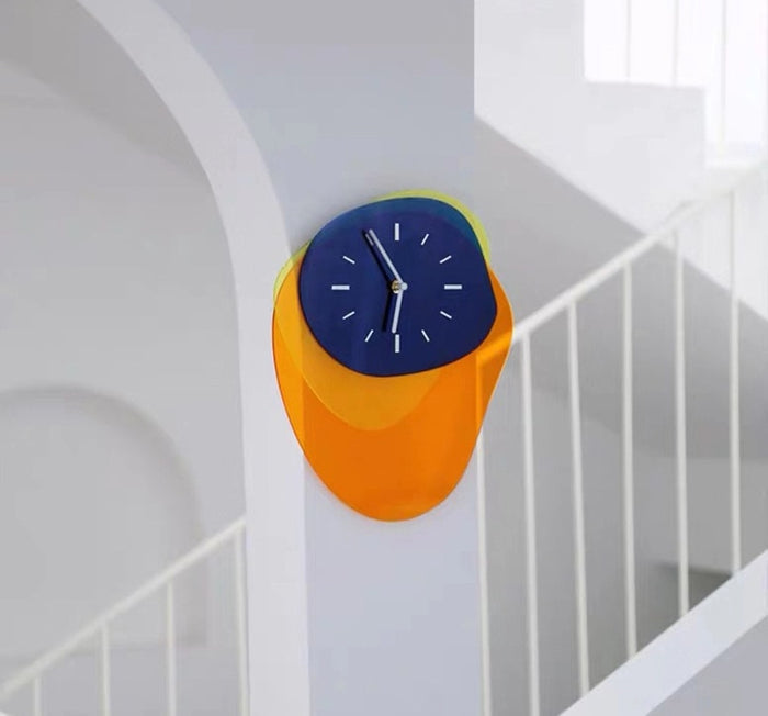Wall Accents Irregular Clock Design in Creative Acrylic Home Decoration
