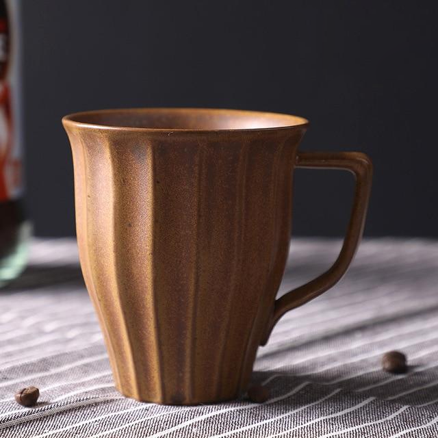 Tall Striped Mug / Rust