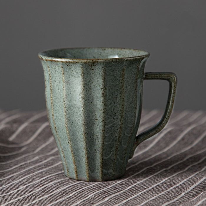 Tall Striped Mug / Green