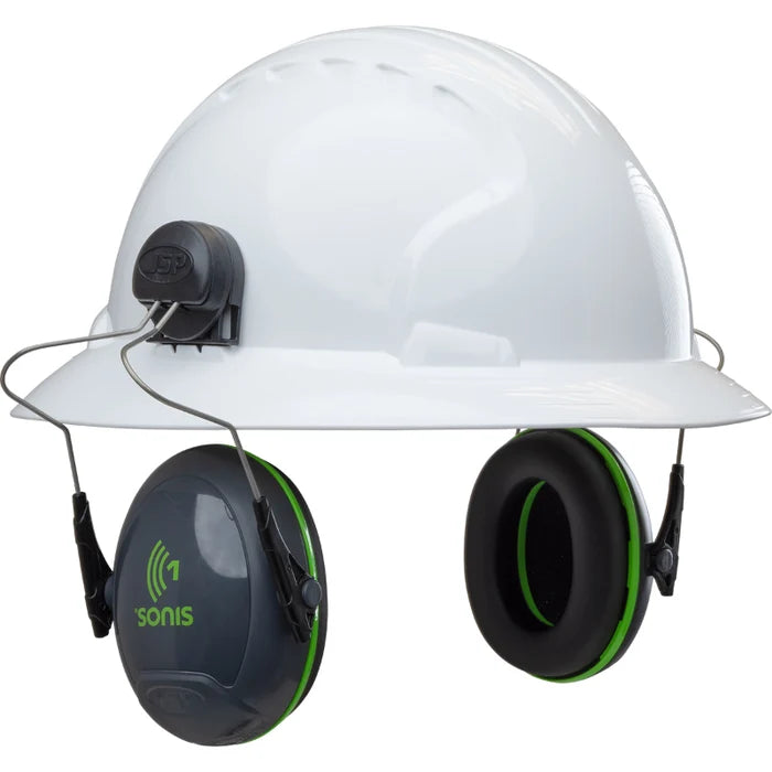 JSP® Sonis®1 Full Brim Mounted Passive Ear Muff - NRR 22 - Dark Gray - 262-AEB010-FB