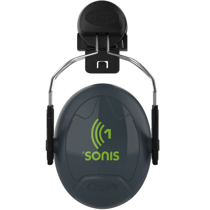 JSP® Sonis®1 Full Brim Mounted Passive Ear Muff - NRR 22 - Dark Gray - 262-AEB010-FB
