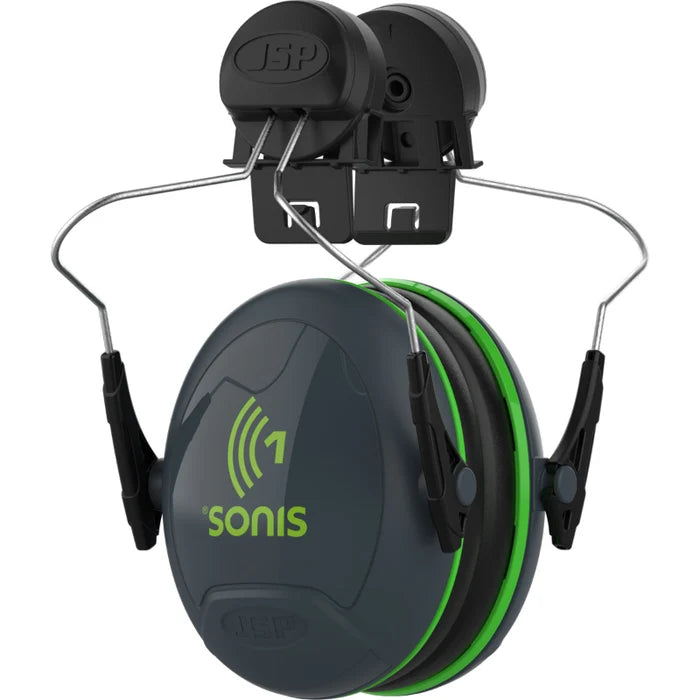 JSP® Sonis®1 Full Brim Mounted Passive Ear Muff - NRR 22 - Dark Gray - 262-AEB010-FB