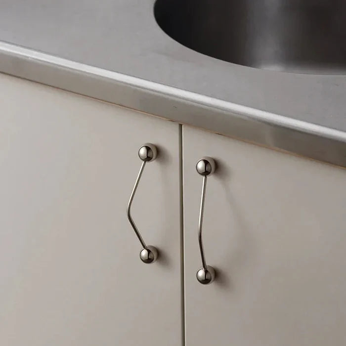 Kinetic Line Knobs & Pulls Minimalist brass cabinet knobs and pulls solid brass modern hardware set