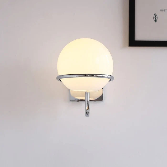 Kinetic Orb Wall Light - Letifly Lights and Decor - Modern Wall Light Glass Orb Curved Metal Arm Bauhaus Style Ambient Lighting