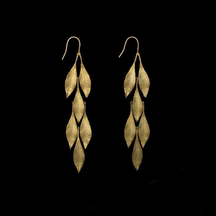 Image of the Michael Michaud Laurel Statement Wire Earrings - Web Exclusive on a black background