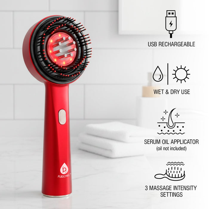 LED Scalp Therapy Brush + Professional Automatic Curling Iron