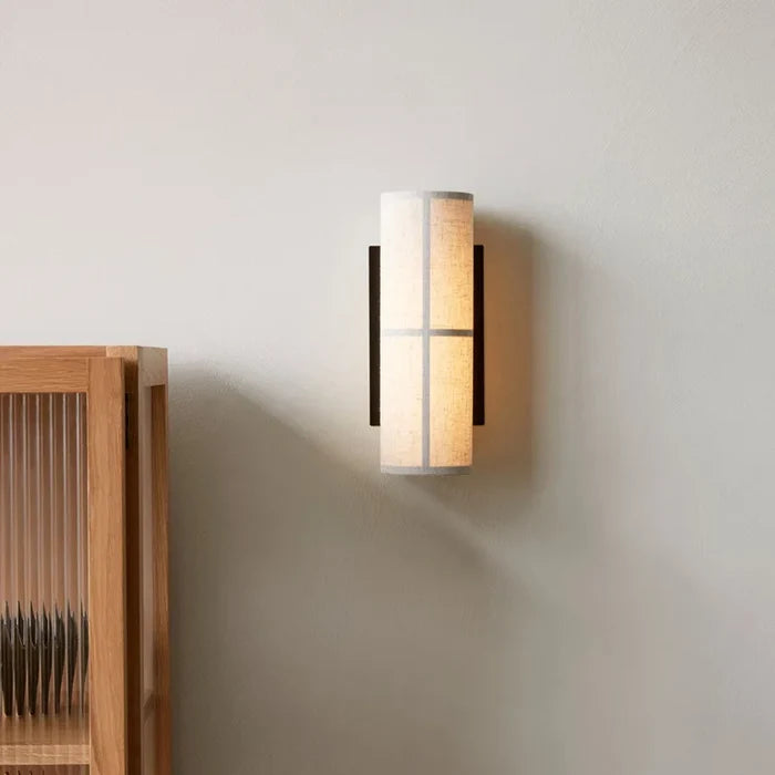 Woven fabric wall lamp linen lampshade for bedroom living room
