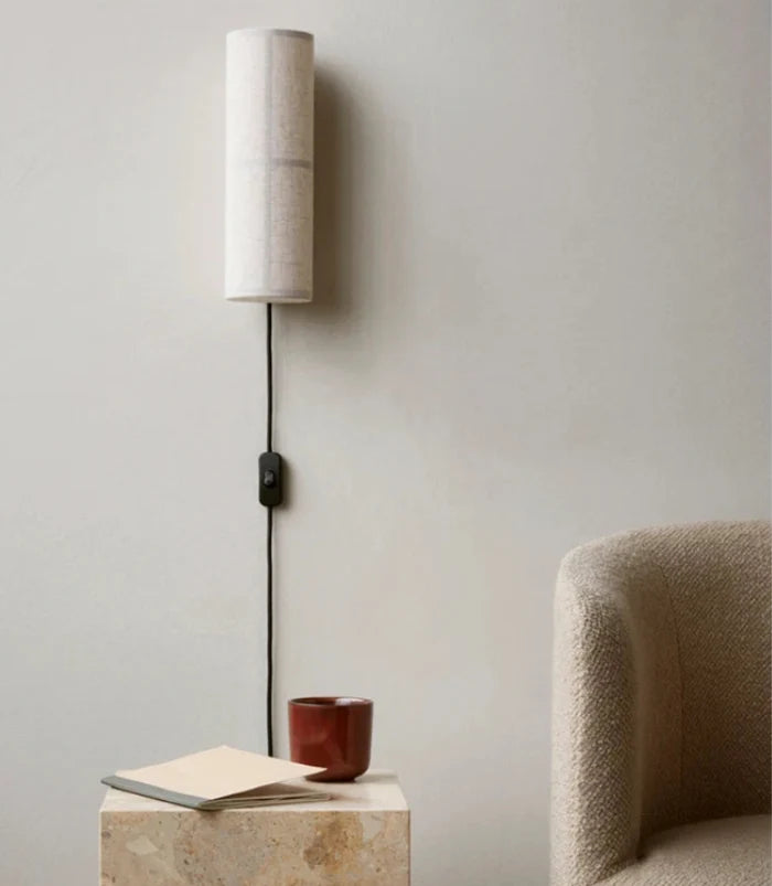 Woven fabric wall lamp linen lampshade for bedroom living room