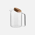 Glass Pitcher Cork Lid Heat Resistant Large Capacity Minimalist Pour Spout
